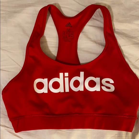 red adidas sports bra